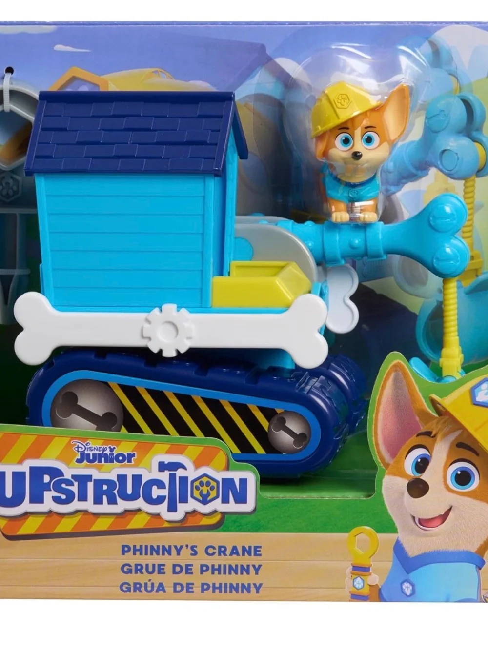 Disney Junior Pupstruction Phinny’s Crane 3-piece Figure and Vehicle Set. Blue